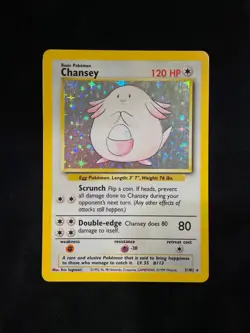 POKEMON TCG 1999 CHANSEY 3/102 BASE SET HOLO RARE EN - LP/MP - Image 1
