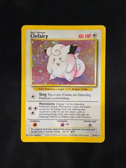 POKEMON TCG 1999 CLEFAIRY 5/102 BASE SET HOLO RARE EN - LP - Image 1