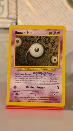 Unown P 58/105 Neo Destiny Vintage 2002 Pokemon Card LP - Image 1