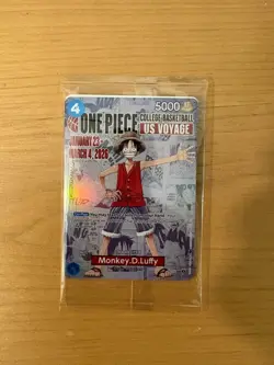 One Piece Monkey D. Luffy US Voyage College Basketball Promo Card MSG SEALED - Image 1