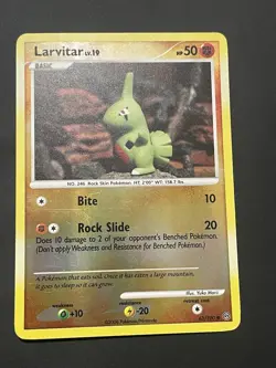 Pokemon Stormfront Larvitar Reverse Holo Card 63/100 LP - MP - 2006 - Image 1