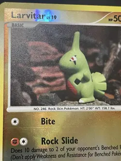 Pokemon Stormfront Larvitar Reverse Holo Card 63/100 LP - MP - 2006 - Image 2