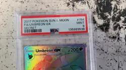 PSA 9 2017 Pokemon S&M Base Umbreon GX Full Art Secret Rare 154/149 Graded Card - Image 2