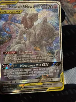Pokemon Mewtwo & Mew GX Tag Team Holo SM191 Promo Card Psychic 2019 English TCG - Image 1
