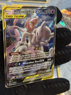 Pokemon Mewtwo & Mew GX Tag Team Holo SM191 Promo Card Psychic 2019 English TCG - Image 3
