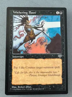 Withering Boon MTG Mirage—Unplayed Near Mint/Mint—Vintage Magic: the Gathering - Image 1