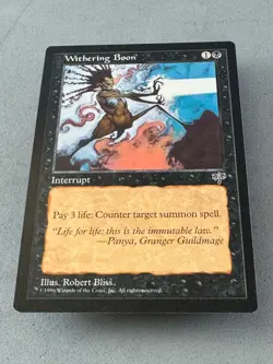 Withering Boon MTG Mirage—Unplayed Near Mint/Mint—Vintage Magic: the Gathering - Image 3