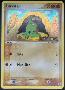 Pokemon TCG Larvitar Dragon Frontiers Common Reverse Holo Stamped 51/101 MP+ - Image 1