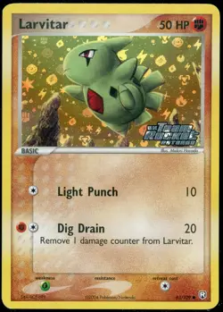 2004 Larvitar 63/109 Team Rocket Returns STAMPED Reverse Holo Pokemon TCG - MP - Image 1