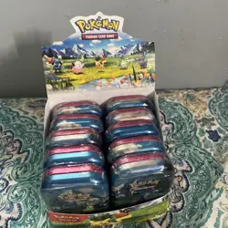Pokemon Ascended Heroes Mini Tin Display 10 Sealed Booster Tins Open Display - Image 1