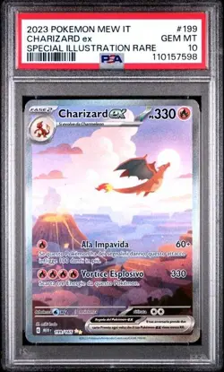Pokemon PSA 10 Charizard Ex #199 Special Illustration Rare 151 2023 Italiano - Image 2