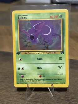 pokemon zubat 1st Edition 70/82 team rocket wotc 2000 vintage nm/nm- non holo - Image 1