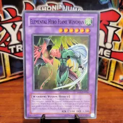 Yu-Gi-Oh! Elemental Hero Flame Wingman DP1-EN010 Super Rare UNLIMITED Near Mint - Image 1