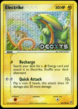 Pokemon Card - Electrike Deoxys 60/107 Reverse Holo Stamped LP - Image 1