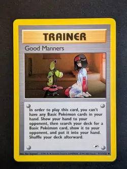 Pokemon Card – Gym Heroes – Good Manners – Trainer – Vintage WOTC - Image 1