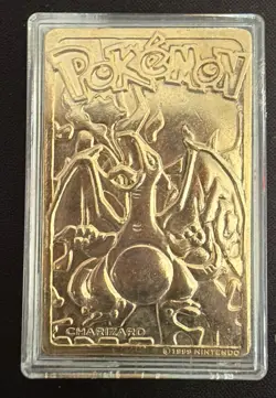 Set Of 2 23K Gold Plated Pokemon Cards Vintage 1999 Charizard Jiggly Puff - Image 4