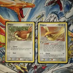 Pokemon Pidgey 77/112 Pidgeot 8/112 Holo EX FireRed LeafGreen 2 Cards Eng 2004 - Image 1