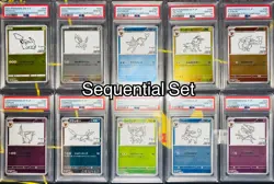 PSA 10 Yu Nagaba Pikachu Eevee’s Promo Sequential Set Of 10 Pokemon Card Japan - Image 1