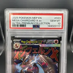2025 Pokemon Mega Evolutions Mega Charizard #023 UPC Promo EN Graded PSA 10 - Image 3
