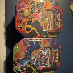Pokemon TCG Mega Charizard X & Y EX Tins Sealed SET OF 2 - Image 1