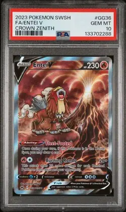 PSA 10 Entei V GG36/GG70 Pokemon Crown Zenith Galarian Gallery Sword Shield - Image 1