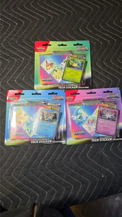 Pokemon TCG Prismatic Evolutions Tech Sticker Collection Set Lot Of 3 Sealed New - Image 1