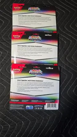 Pokemon TCG Prismatic Evolutions Tech Sticker Collection Set Lot Of 3 Sealed New - Image 2