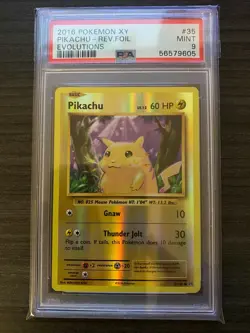 2016 Pokemon XY Evolutions 35/108 Pikachu Reverse Foil PSA 9 - Image 1