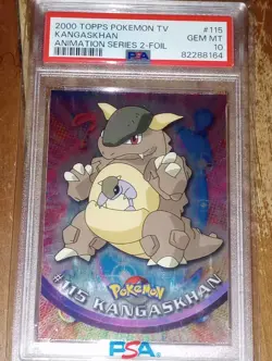 Pokemon Topps T.V 2000 Kangaskhan Animation Foil Series 2 #115 PSA 10 GEM MINT - Image 1