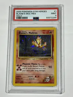 2000 Pokemon Gym Heroes - Blaine’s Moltres Holo #1 MINT PSA 9 - Image 1