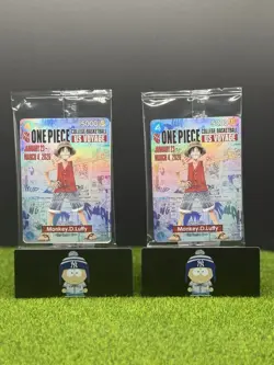 One Piece Monkey D. Luffy US Voyage College Basketball Promo Cards Sealed (2) - Image 1