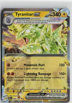 Pokemon Tyranitar ex 066/197 SV03: Obsidian Flames Double Rare card NM - Image 1