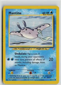 Pokemon Mantine 064/111 Neo Genesis MP card - Image 1