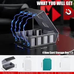 Trading Card Storage Box 3500+, Magnetic MTG Deck Case, Black/Grey - Image 2