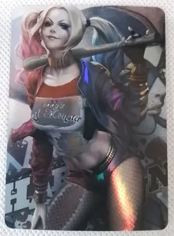 harley quinn Anime Goddess ACG Waifu Gold Beauty Holo Card - Image 1