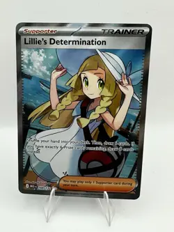 Pokemon TCG Lillie's Determination Trainer Card Holo Rare 169/132 Mint - Image 1