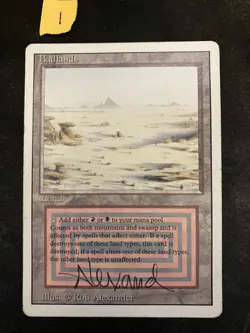 Magic The Gathering MTG Badlands Revised Edition Signed By Artist, Excellent - Image 1