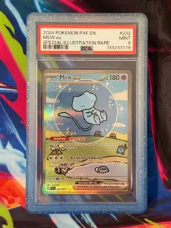 2024 POKEMON PAF EN-PALDEAN FATES SPECIAL ILLUSTRATION RARE #232 MEW EX PSA 9 - Image 1