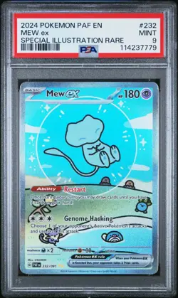 2024 POKEMON PAF EN-PALDEAN FATES SPECIAL ILLUSTRATION RARE #232 MEW EX PSA 9 - Image 3
