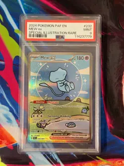 2024 POKEMON PAF EN-PALDEAN FATES SPECIAL ILLUSTRATION RARE #232 MEW EX PSA 9 - Image 5