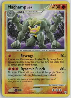 Pokemon Machamp 31/130 Diamond and Pearl Reverse Holo card - Image 1