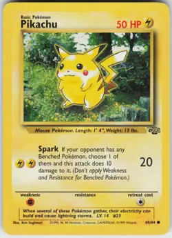 Pokemon TCG Pikachu 60/64 Jungle Common card Unlimited LP - Image 1