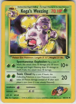 Pokemon TCG Koga's Weezing 050/132 Gym Challenge Uncommon card Unlimited LP - Image 1