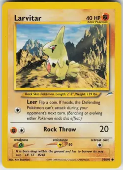 Pokemon TCG Larvitar 070/105 Neo Destiny Common card Unlimited LP - Image 1