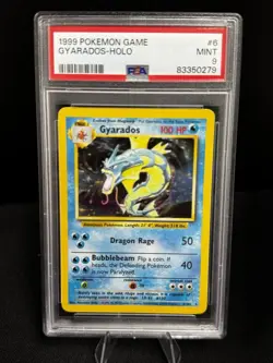 1999 POKEMON BASE SET UNLIMITED #6 GYARADOS-HOLO PSA 9 - Image 1