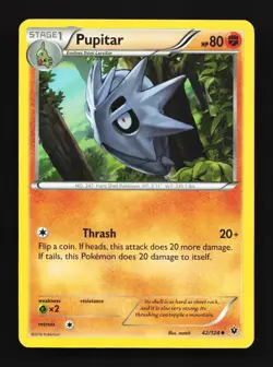 Pupitar 42/124 LP Fates Collide English Pokemon Card TCG - Image 1