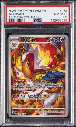 2024 POKEMON TWM EN-TWILIGHT MASQUERADE ILLUSTRATION RARE #173 INFERNAPE PSA 8.5 - Image 1