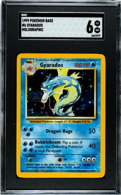 1999 Pokemon Base Set Gyarados Holographic 6/102 SGC 6 EX/NM - Image 1