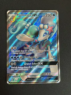 Pokemon TCG Primarina GX Sun Moon Black Star Promo SM39 Full Art Rare - LP - Image 1
