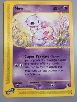 Pokemon Expedition Base Set Expedition # 55/165 non-holo MEW ___ No Play - Image 1